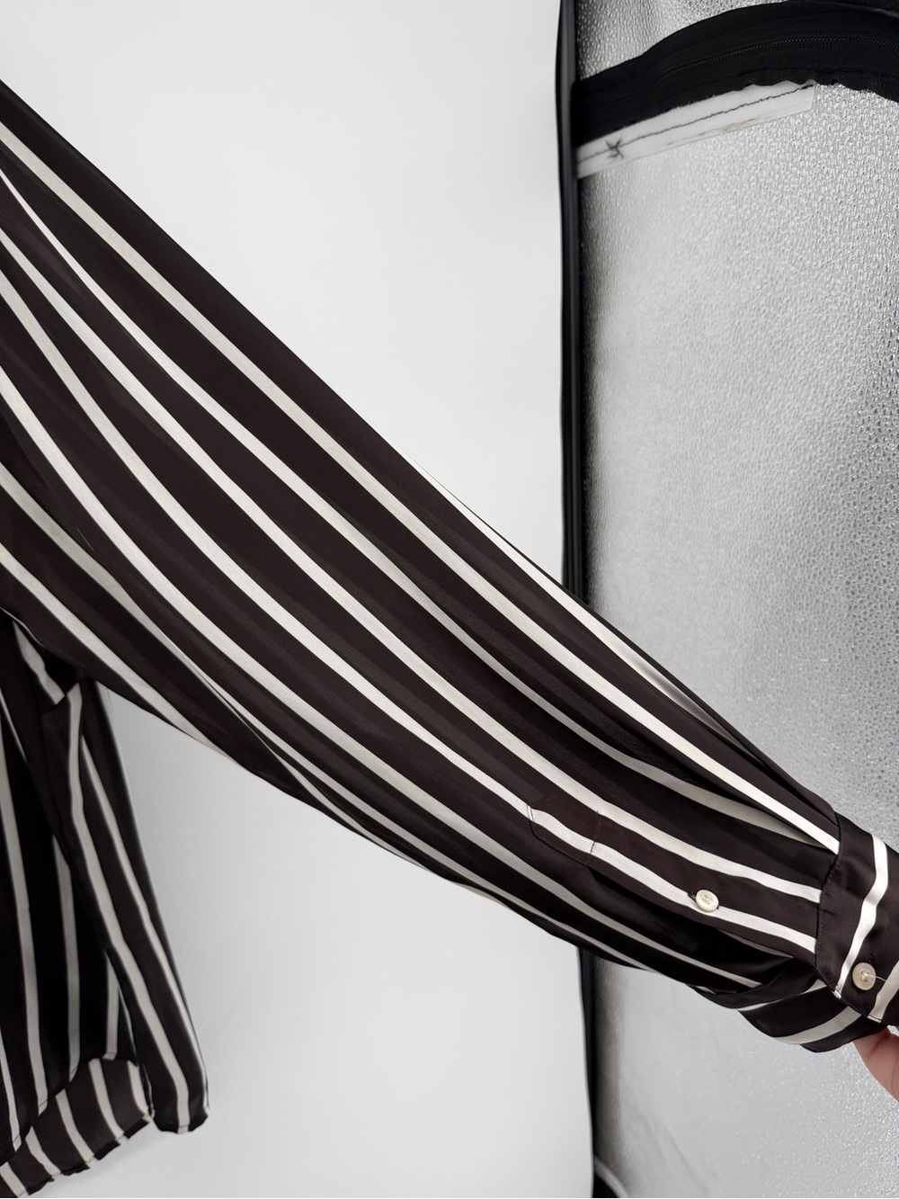 Lauren Ralph Lauren Old Money Quiet Luxury Black Striped Blouse Size 1X Plus - Picture 9 of 14